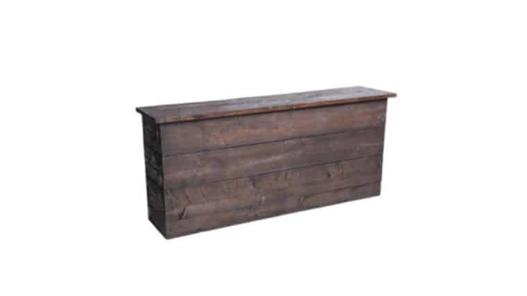 6′ Dark Rustic Wood Bar | Rental