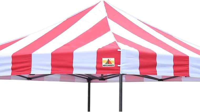 10′ x 10′ Commercial Pop Up Tent – Red Stripe | Rental