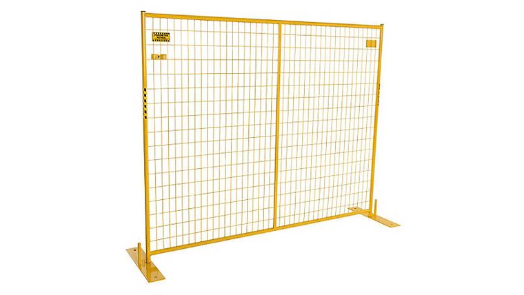 7.5′ x 6’H Yellow Perimeter Patrol Temporary Fencing Panels | Rental