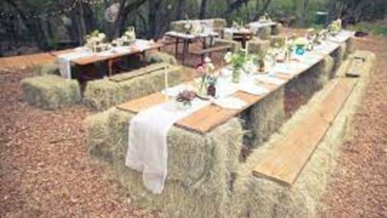 12′ Wooden Hay Bail Bench | Rental 12′ Wooden Hay Bail Bench | Rental