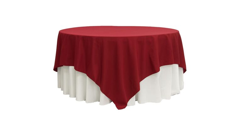 Polyester | 90″ x 90″ Apple Red Polyester Tablecloth | Rental