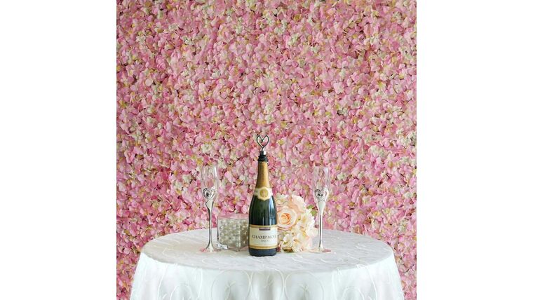 Flower Wall – UV Protected Pink | Cream Hydrangea Flower Wall Panel | Rental