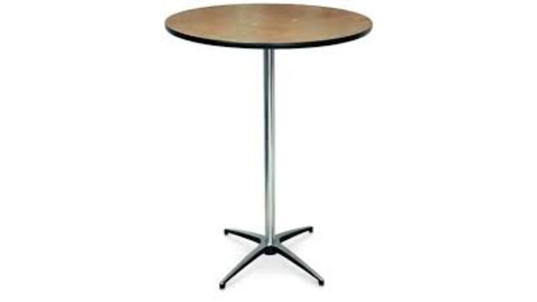 Cocktail Table – Round – High Boy – Natural Wood – 24″ | Rental Cocktail Table – Round – High Boy – Natural Wood – 24″ | Rental