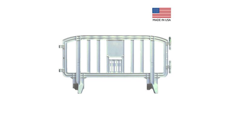 6.5 Ft. White Movit Interlocking Plastic Crowd Barricade | Rental 6.5 Ft. White Movit Interlocking Plastic Crowd Barricade | Rental