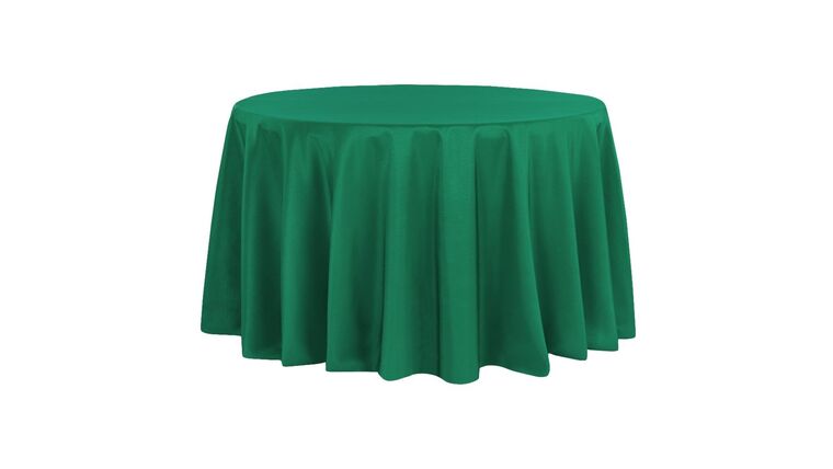 Round Polyester 132″ Tablecloth – Emerald Green | Rental