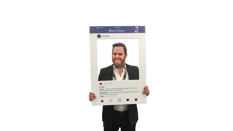 Social Media Photo Booth Frame – 22.5″ x 30″ (Imprint Included) | Rental