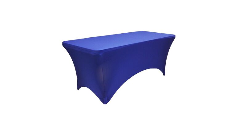 Spandex | Royal Blue | 8′ Rectangular Tablecloth | Rental Spandex | Royal Blue | 8′ Rectangular Tablecloth | Rental