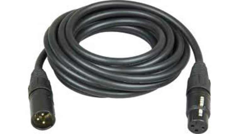 3-Pin – 30’ Black XLR Female to XLR Male Data Cable | Rental