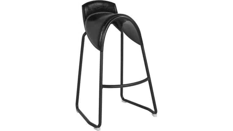 Santa Fe Vinyl Saddle Chair Barstool – Black | Rental