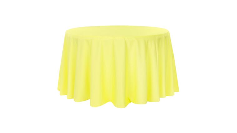 Polyester 120″ Round Tablecloth – Yellow | Rental
