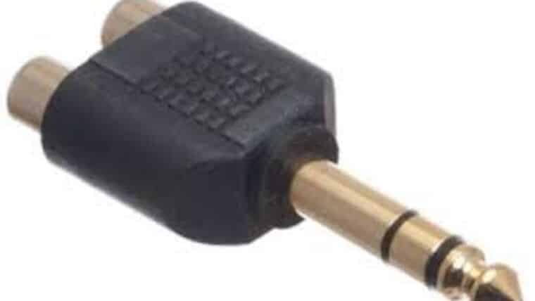 Adapter – 1/4″ (Male) Plug to Dual RCA (Female) Stereo Adapter | Rental Adapter – 1/4″ (Male) Plug to Dual RCA (Female) Stereo Adapter | Rental