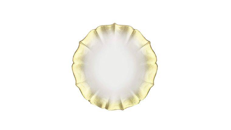 Glass Charger Plate – Pearl with Gold | Rental