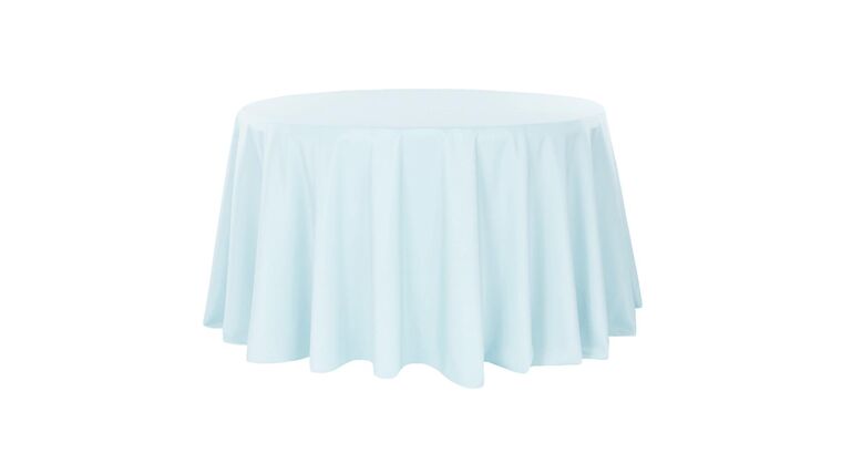 Polyester 120″ Round Tablecloth – Baby Blue | Rental
