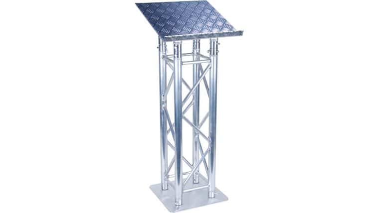 Polished Aluminum Truss Podium | Rental Polished Aluminum Truss Podium | Rental