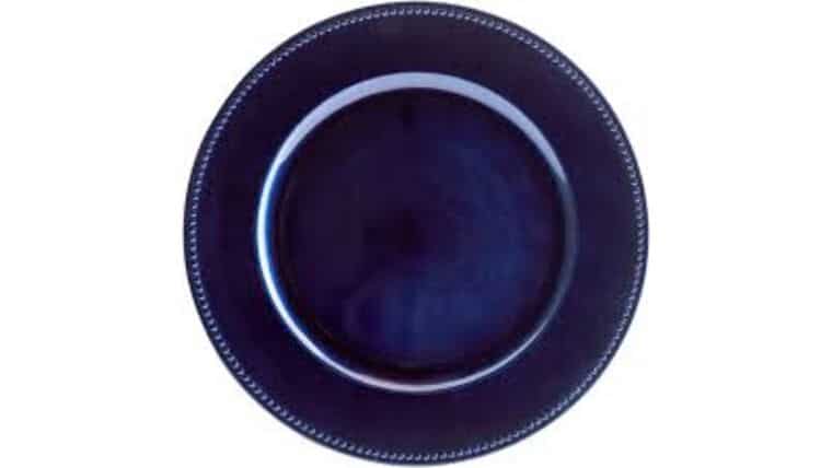 Charger Plate | Beaded Acrylic – Navy Blue | Rental
