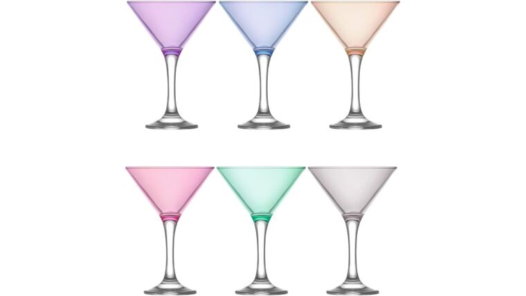 Martini Glass – Colorful Martini Cocktail Glass Set – Party Drinkware for Elegant Cocktails – Dishwasher Safe – Made in Europe | Rental