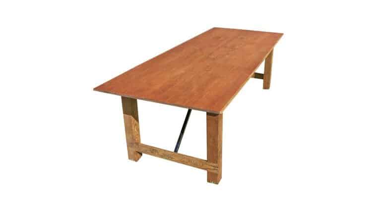 Farm Table | 8′ x 40” | Straight Leg | Black Grain | Rental Farm Table | 8′ x 40” | Straight Leg | Black Grain | Rental