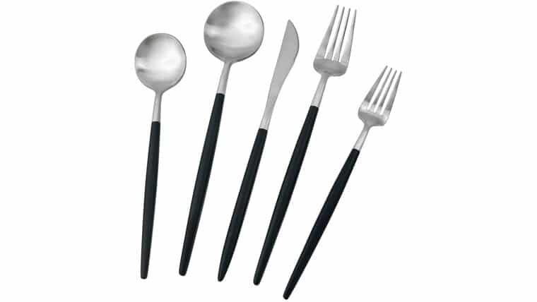 Modern Black/Silver Matte Dinner Knife | Rental Modern Black/Silver Matte Dinner Knife | Rental