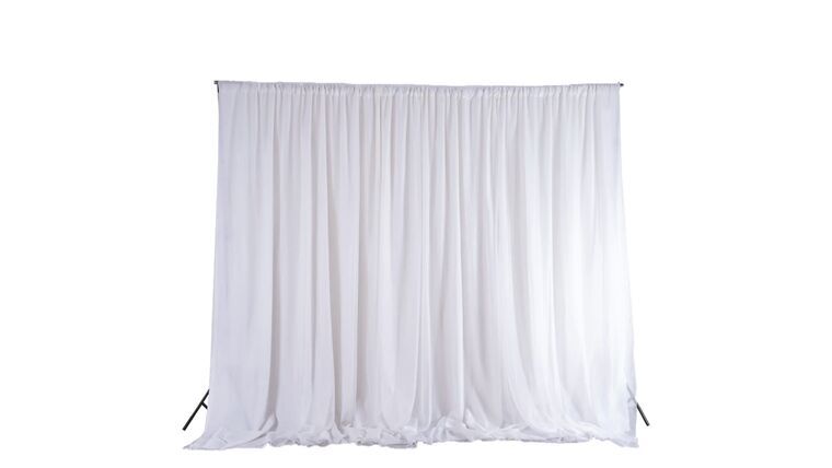 Drapery – Package – Double Layered White Curtain 8ft x 8ft | Rental