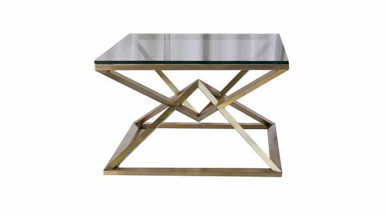 Coffee Table – Square – Amore – Brushed Gold | Rental