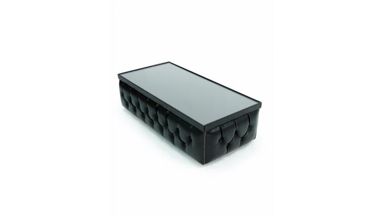 Coffee Table – Rectangle – Black Chesterfield | Rental