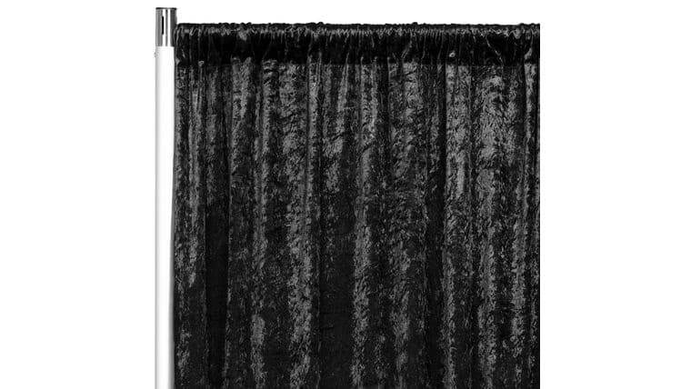 Velvet 8ft H x 52″ W Drape/Backdrop Curtain Panel – Black | Rental