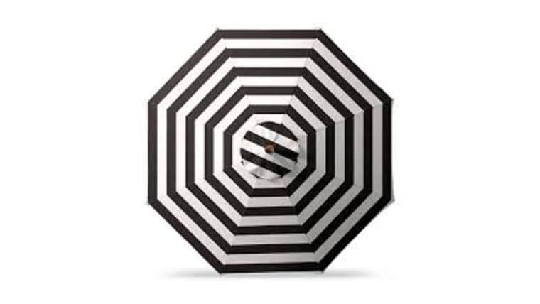9′ Market Umbrella Kit – Black & White Stripe | Rental 9′ Market Umbrella Kit – Black & White Stripe | Rental
