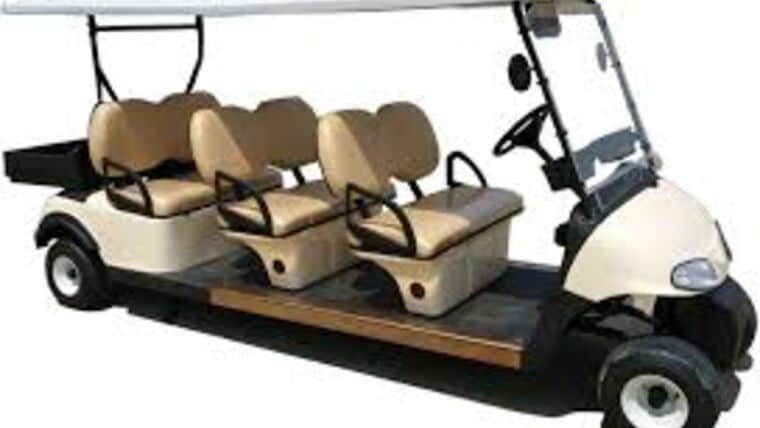 6 Passenger Limo Golf Cart w/Cargo Box – Lowered | Rental 6 Passenger Limo Golf Cart w/Cargo Box – Lowered | Rental