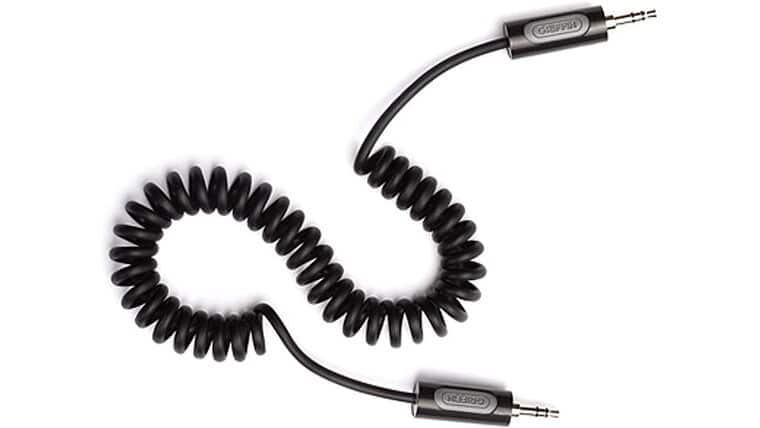 12″ Auxiliary Audio Cable – Coiled | Rental 12″ Auxiliary Audio Cable – Coiled | Rental