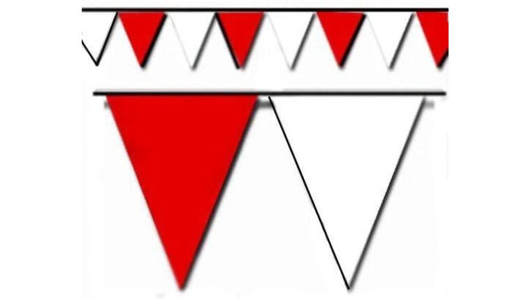 100′ Red and White Triangle Pennant Flag | Rental 100′ Red and White Triangle Pennant Flag | Rental