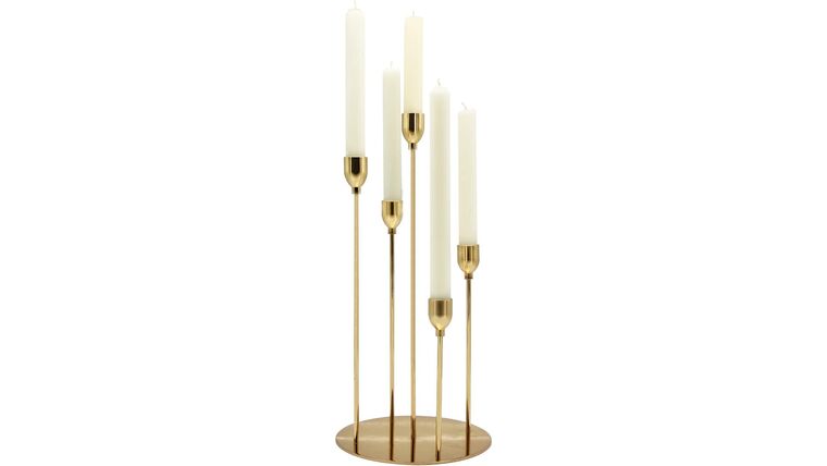 Gold Taper Candle Holders,Metal 5 Arms Candelabra Centerpieces for Christmas Wedding Dinner Table Halloween Decoration（Candle Excluded） | Rental