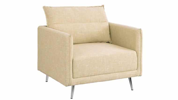 Beige Andres Mid Century Fabric Accent Chair | Rental