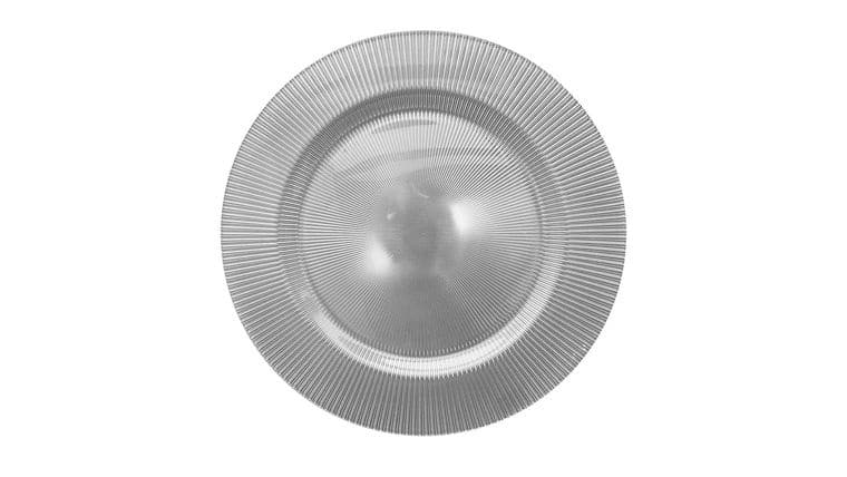 Glass Charger Plate – Silver | Rental Glass Charger Plate – Silver | Rental