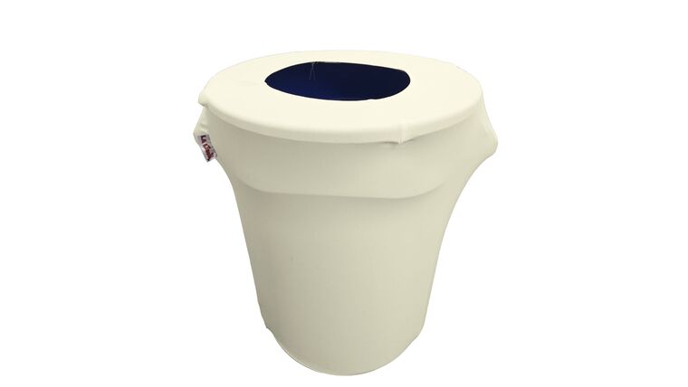 Spandex Trash Can Cover for 32-Gallon – Ivory | Rental Spandex Trash Can Cover for 32-Gallon – Ivory | Rental