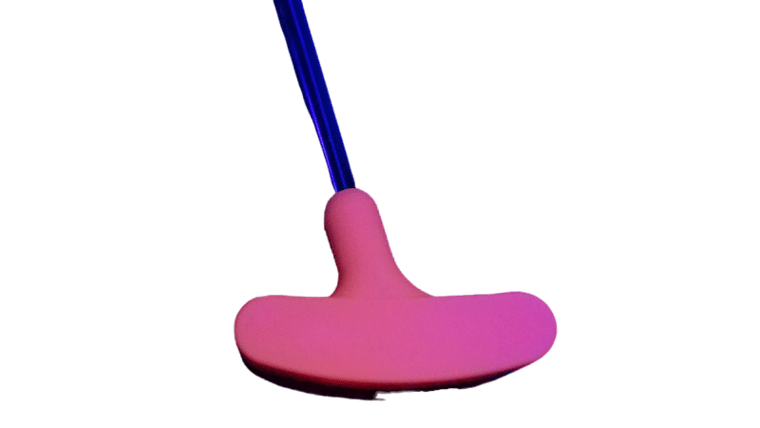 Black Light Orange Rubber Mini Golf Putter | Rental