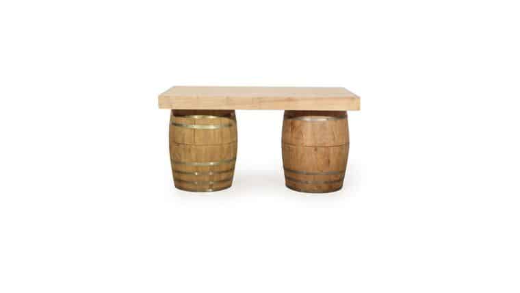 Natural -Wooden Thick Barrel Bar | Rental