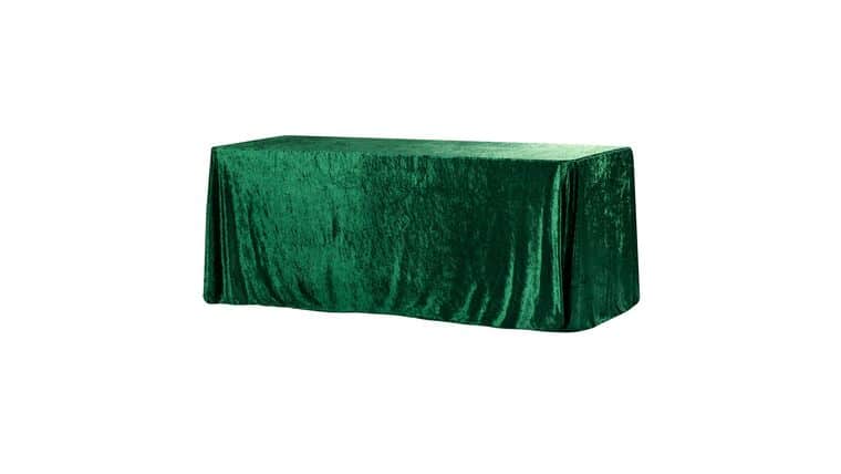 Velvet 90″x132″ Rectangular Tablecloth – Emerald Green | Rental Velvet 90″x132″ Rectangular Tablecloth – Emerald Green | Rental