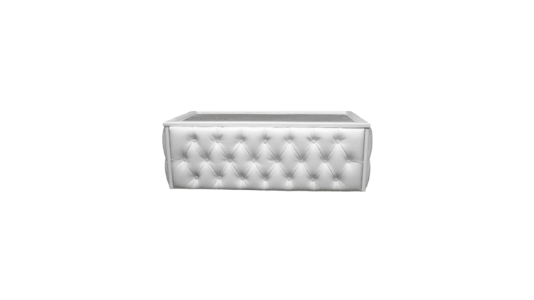 Coffee Table – White Buttoned | Rental