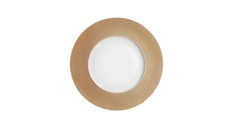 Cara Glass Charger Plate – Copper Rim | Rental