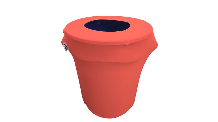 Spandex Trash Can Cover for 32-Gallon – Coral | Rental Spandex Trash Can Cover for 32-Gallon – Coral | Rental