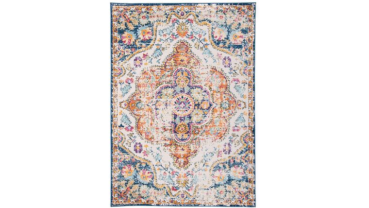Vintage Distressed Bohemian Area Rug Rental | 5′ x 7′ | Multi-Color | Rental