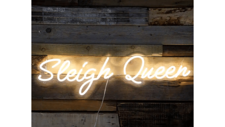 Neon LED Sign – ‘Sleigh Queen’ | Rental