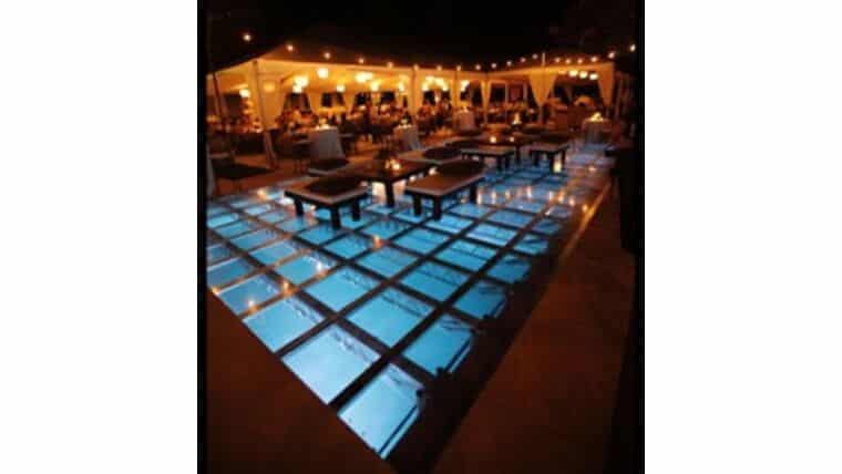 Clear Plexiglas Flush Metal Deck Over Walk On Water Pool Dance Floor (Per Sq Ft) | Rental Clear Plexiglas Flush Metal Deck Over Walk On Water Pool Dance Floor (Per Sq Ft) | Rental