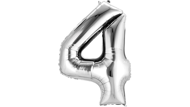 34″ Silver Number 4 Anagram Balloon | Purchase | Rental 34″ Silver Number 4 Anagram Balloon | Purchase | Rental