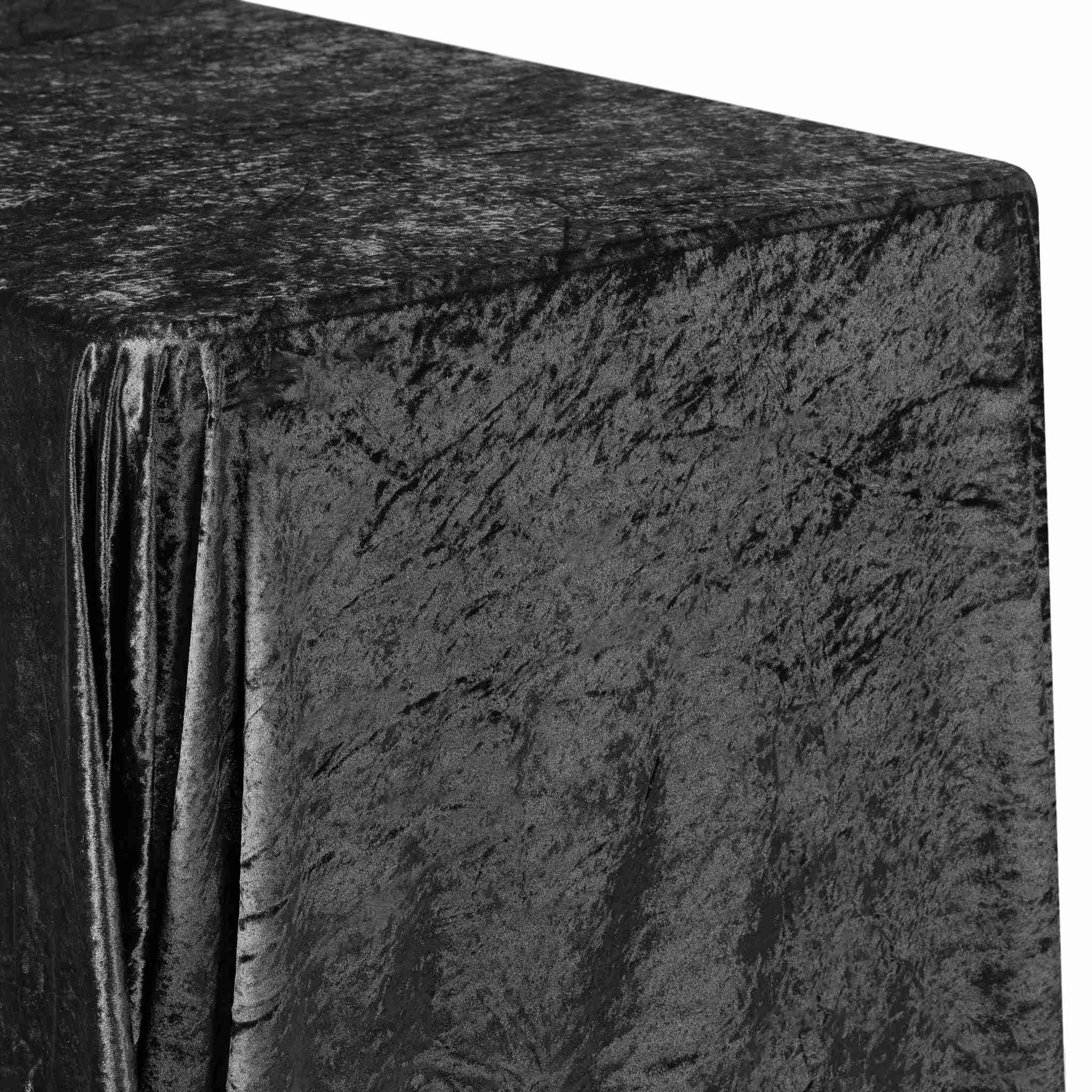 90″ x 156″ Rectangle Velvet Tablecloth – Black | Rental