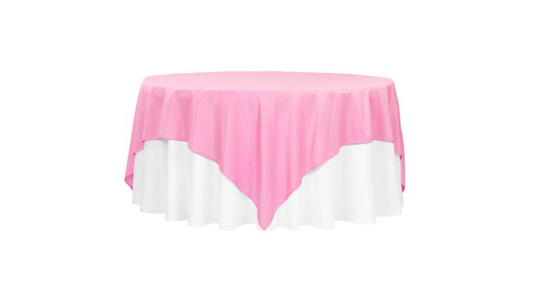 Polyester Square 90″x90″ Overlay/Tablecloth – Pink | Rental