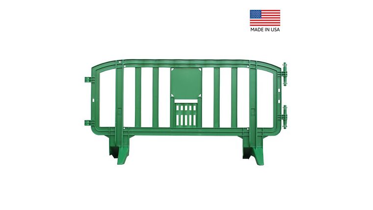 6.5 Ft. Green Movit Interlocking Plastic Crowd Barricade | Rental 6.5 Ft. Green Movit Interlocking Plastic Crowd Barricade | Rental