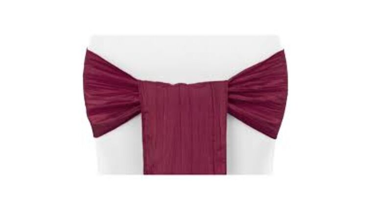 6″ x 106″ Burgundy Teffeta Accordion Crinkle Sash | Rental 6″ x 106″ Burgundy Teffeta Accordion Crinkle Sash | Rental