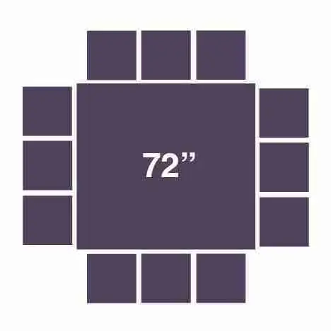 Banquet Table – Wood – Square -72″ – Natural (Seats 8-12) | Rental