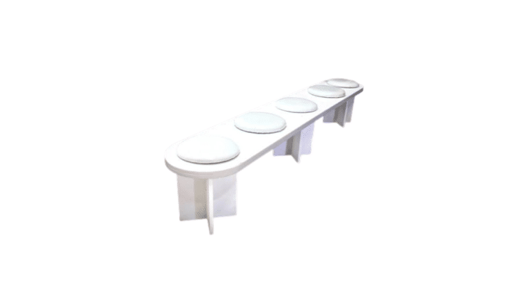 Catwalk Bench – White With White Seat Pads | Rental Catwalk Bench – White With White Seat Pads | Rental